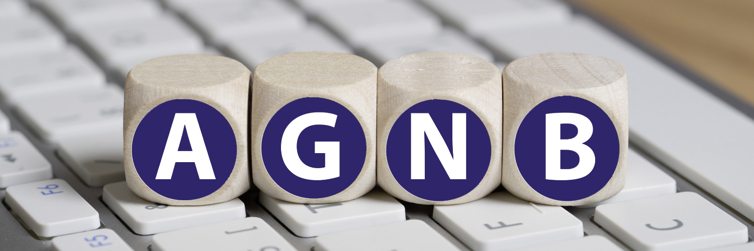Symbolbild: 4 Würfel mit Buchstaben für AGNB